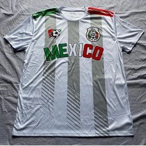 Fast Action Mexico Soccer Jersey Shirt White/Gray Strip Logo Men’s Size XL NWOT